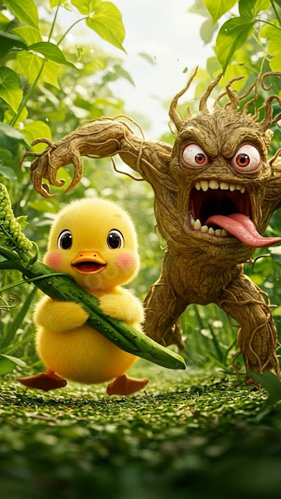 The duckling and the pug go to dig up kudzu roots #shorts #duck #cute #funny