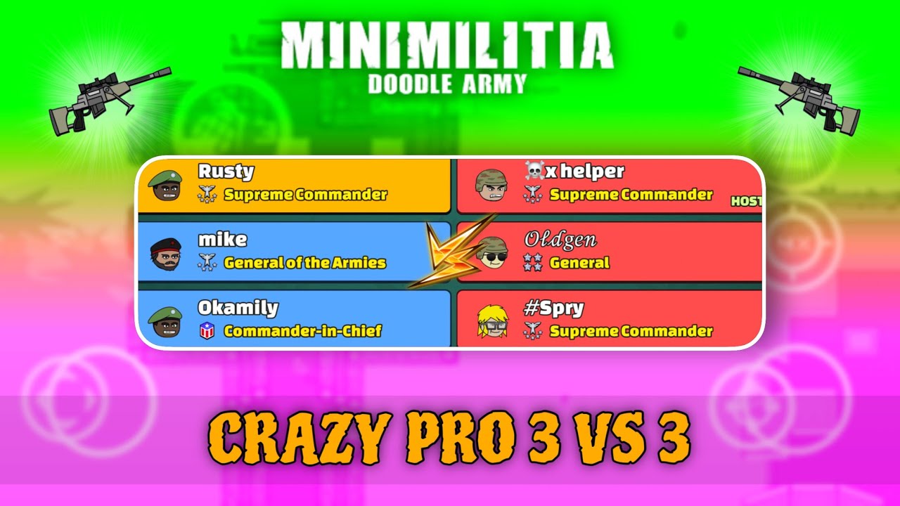 Mini militia: Crazy Pro 3 v 3 ft. Friends & Subscribers | Insane Kill Streaks and Skills