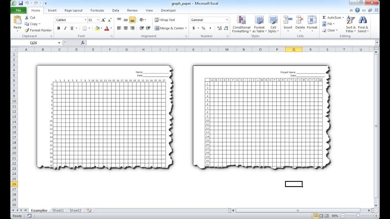 Square Grid Excel Chart