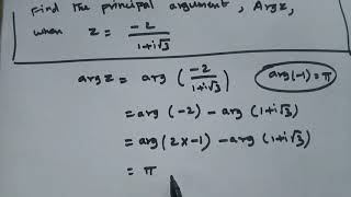 Class12-Example2.24| arg(-2/1+i√3)= |Part-1