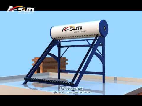 How to install A-sun /Xianke compact and pressure solar heating