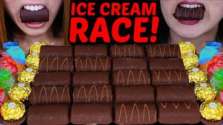 ASMR RACE CRUNCHY MINI DOVE CHOCOLATE  ICE CREAM, FERRERO ROCHER, RAINBOW JEWEL JELLY 먹방
