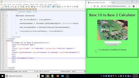 Decimal to Binary Program (JavaScript)