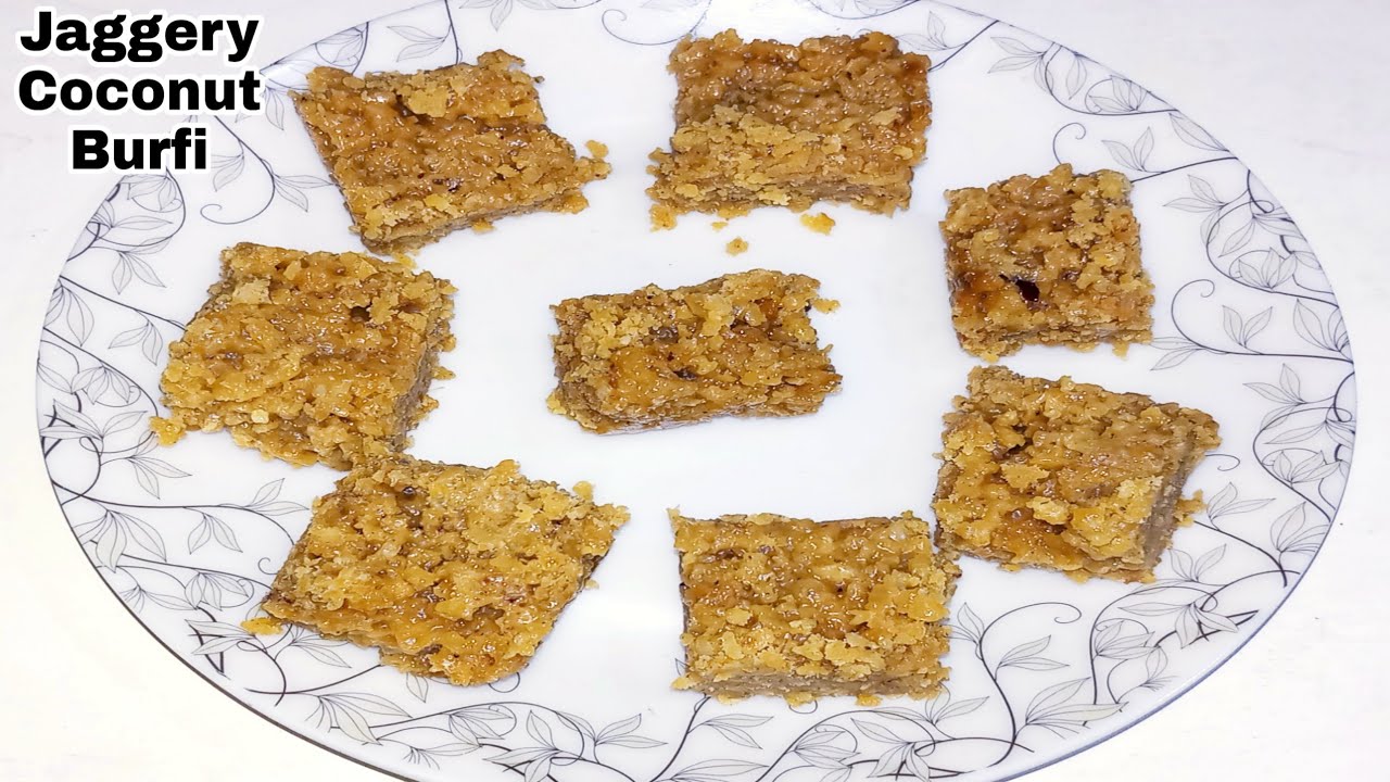 Jaggery and Coconut Burfi Recipe in Kannada ಬೆಲ್ಲ ತೆಂಗಿನ ಕಾಯಿ ಬರ್ಫಿ