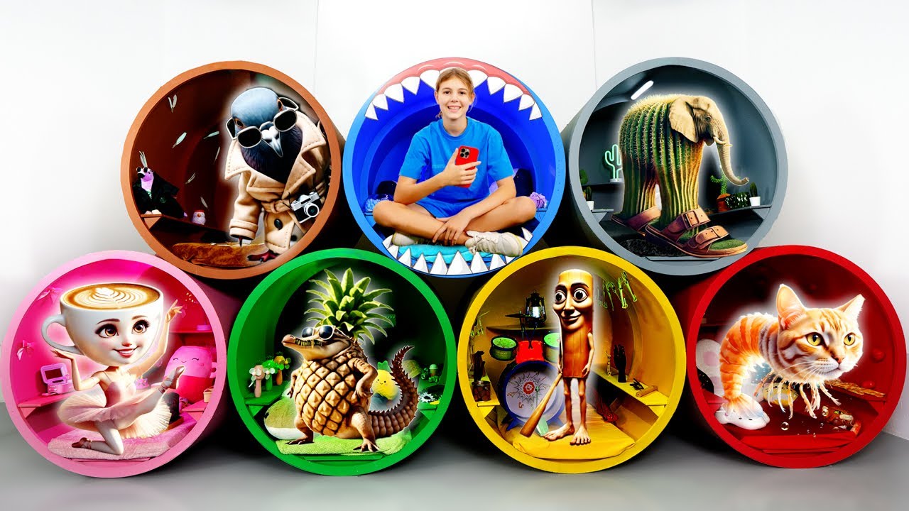 Балерина Капучина хочет розовую комнату😭 А Тралалело уже на подходе! 🦈 | Капсульный отель за 1 час