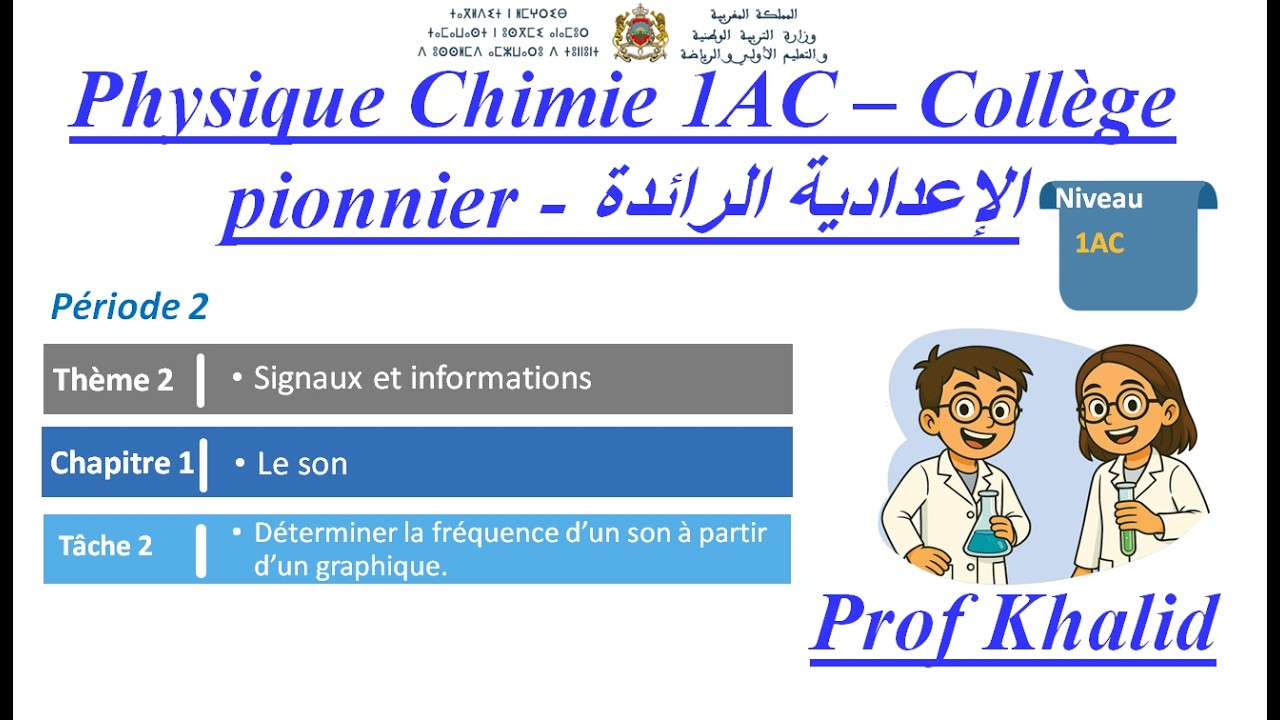 1AC - Le son - Tâche 2 : Déterminer la fréquence d’un son à partir d’un graphique : الصوت
