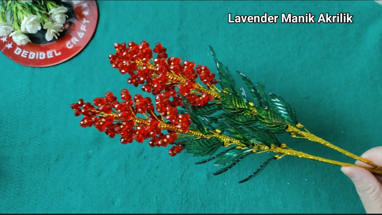 Cara Membuat Bunga Lavender Dari Manik Kristal Ceko  | Bunga Lavender Manik Akrilik