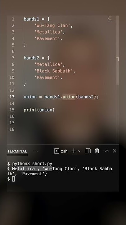 Set Union in Python 🐍 #shorts - YouTube
