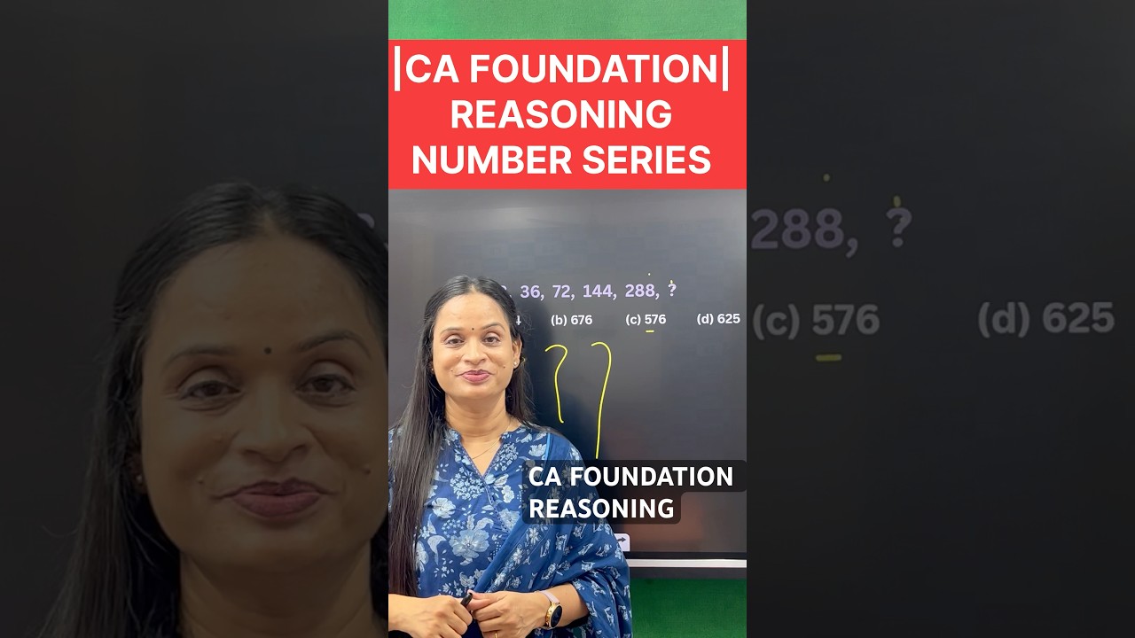 CA FOUNDATION REASONING NUMBER SERIES || 