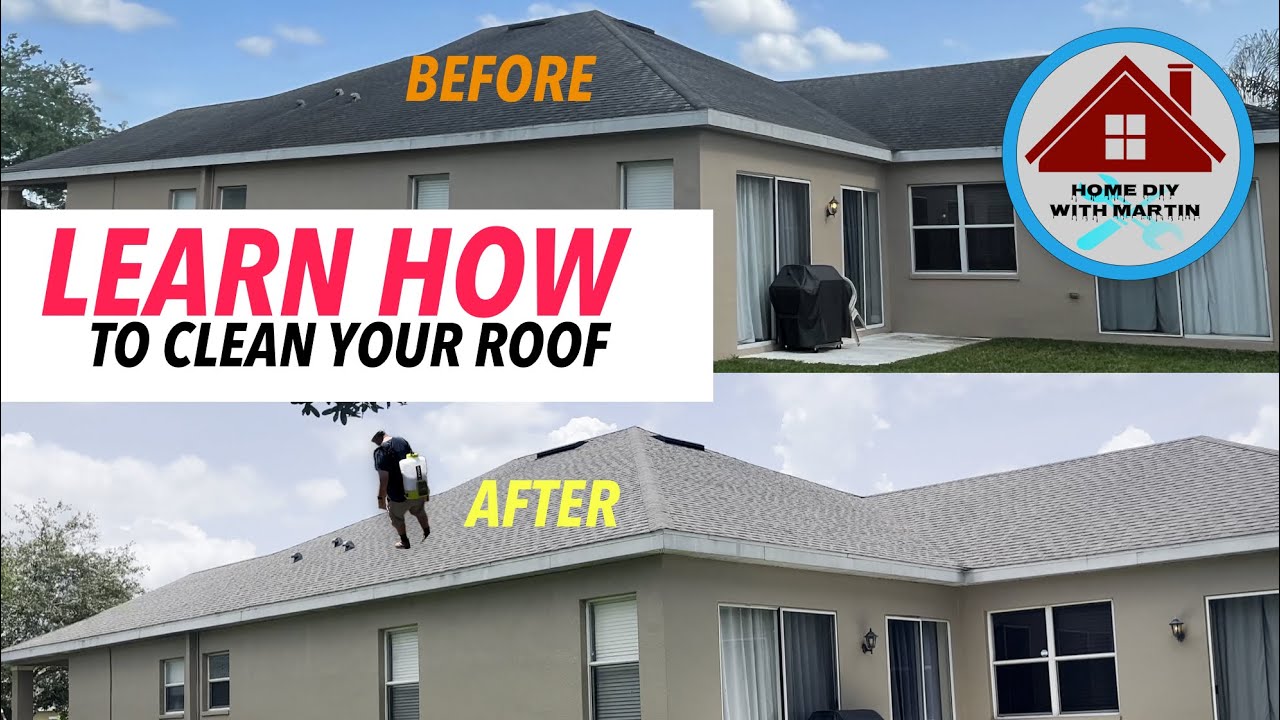 DIY Shingle Roof Cleaning LEARN HOW YouTube