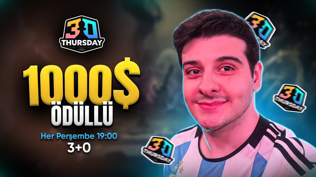 1000$ Ödüllü 3+0 Perşembe Turnuvasında Oynuyorum! GM Cem Kaan Gökerkan