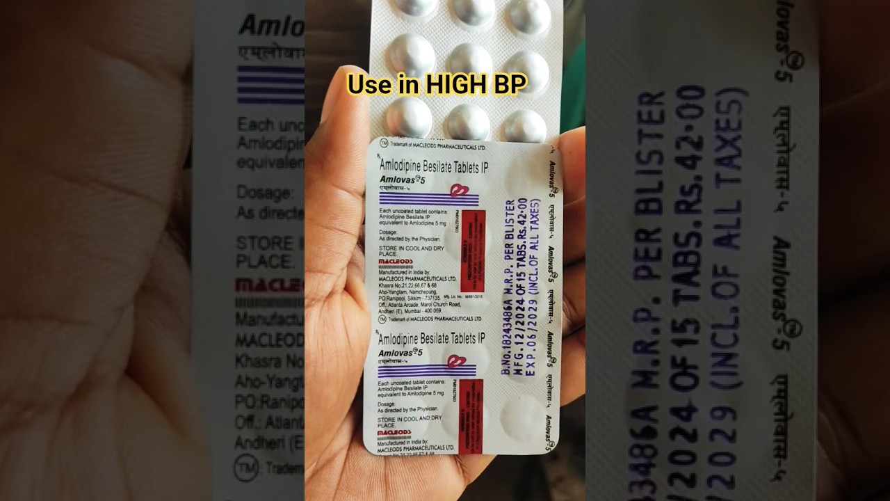 Amlovas 5 mg MRP ₹42 for 15 #tablet #amlodipine #hypertension #highbloodpressure #highbp #macleod
