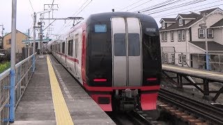 【2200系】名鉄名古屋本線 小田渕駅を快速特急通過【高速通過】