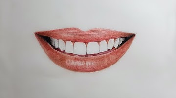 How to Draw a Realistic lips in Colored Pencils