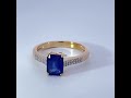 Saphir Ring Silber 925 vergoldet Natur Saphir 2.4ct Natur Zirkone 0.23ct