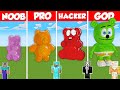 JELLY GUMMY BEAR HOUSE BUILD CHALLENGE Minecraft Battle NOOB Vs PRO Vs HACKER Vs GOD Animation 