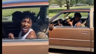 Nba Youngboy Riding Around With A Draco In A Old School Cutl