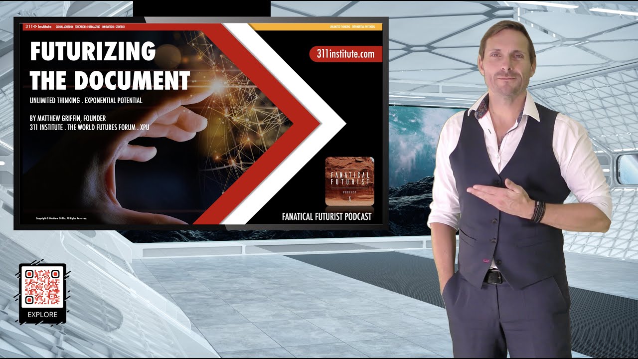 Matthew Griffin on stage: The Future of Documents and Sci Fi