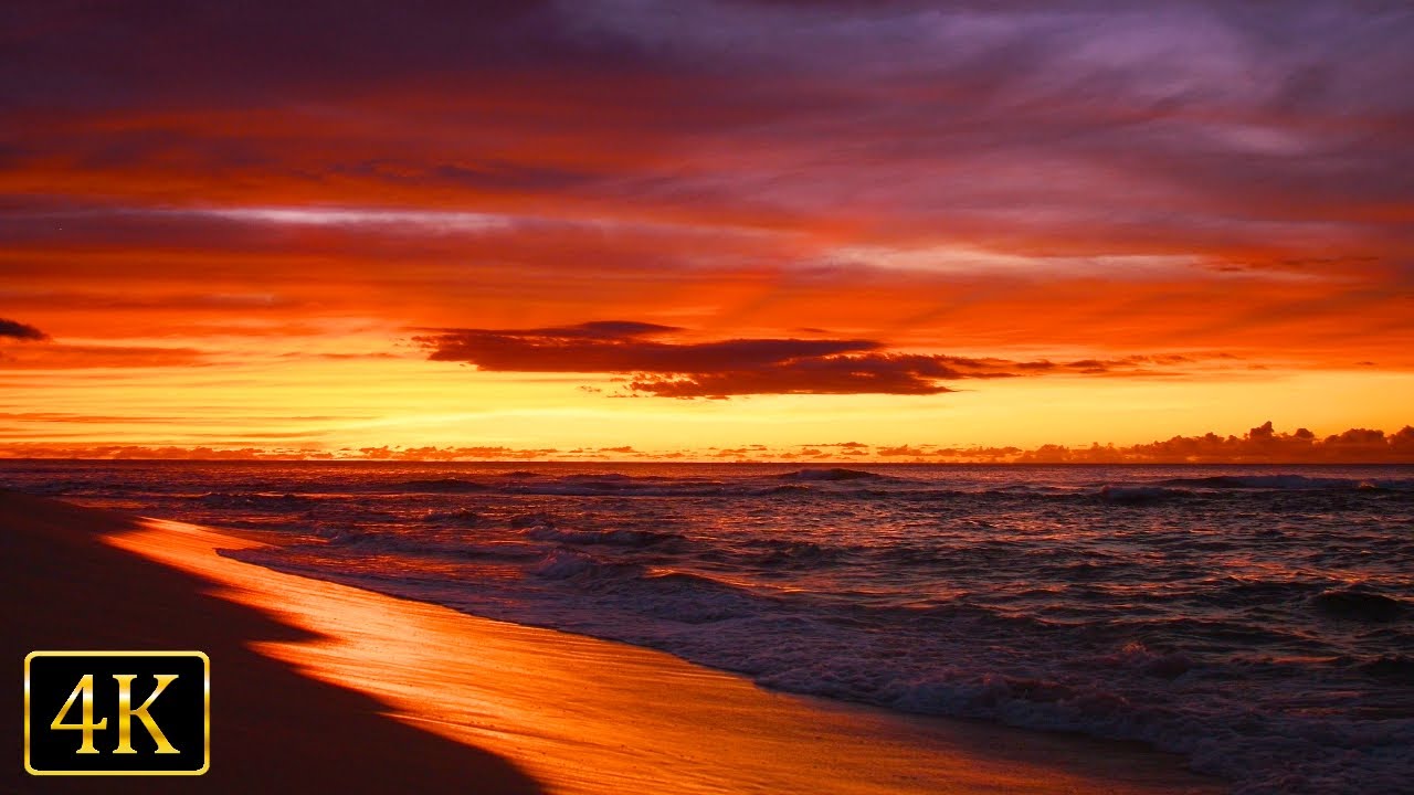 【心身の疲れを癒す波の音】ハワイの海の音で疲労回復・ストレス軽減・リラックス・睡眠｜自然音３時間・４K映像 Sunset Therapy: Ocean Sounds for Stress Relief