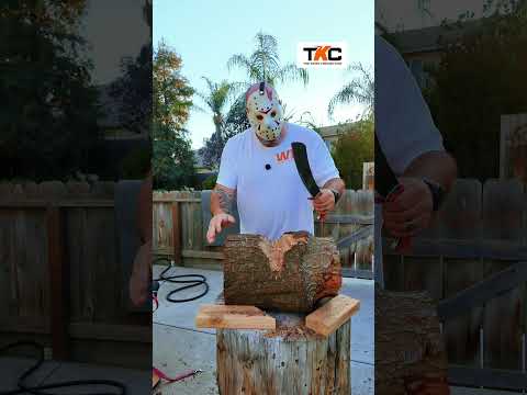 Day 9 of 31 DAYS OF 31 CHOPS,hitting the old log with The BORNEO from WORKTUFFGEAR!