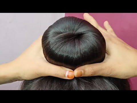 Chotte balo se bda juda kaise bnaye | how to make bun from short hair -  YouTube