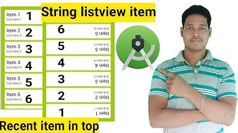 String list view recent item in top Android studio Activity hindi videos