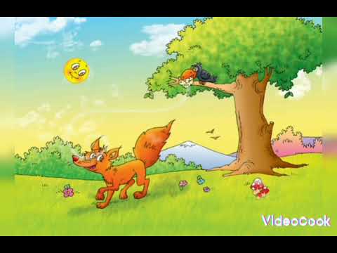      قصة الغراب والثعلب بالكلمات والترجمة