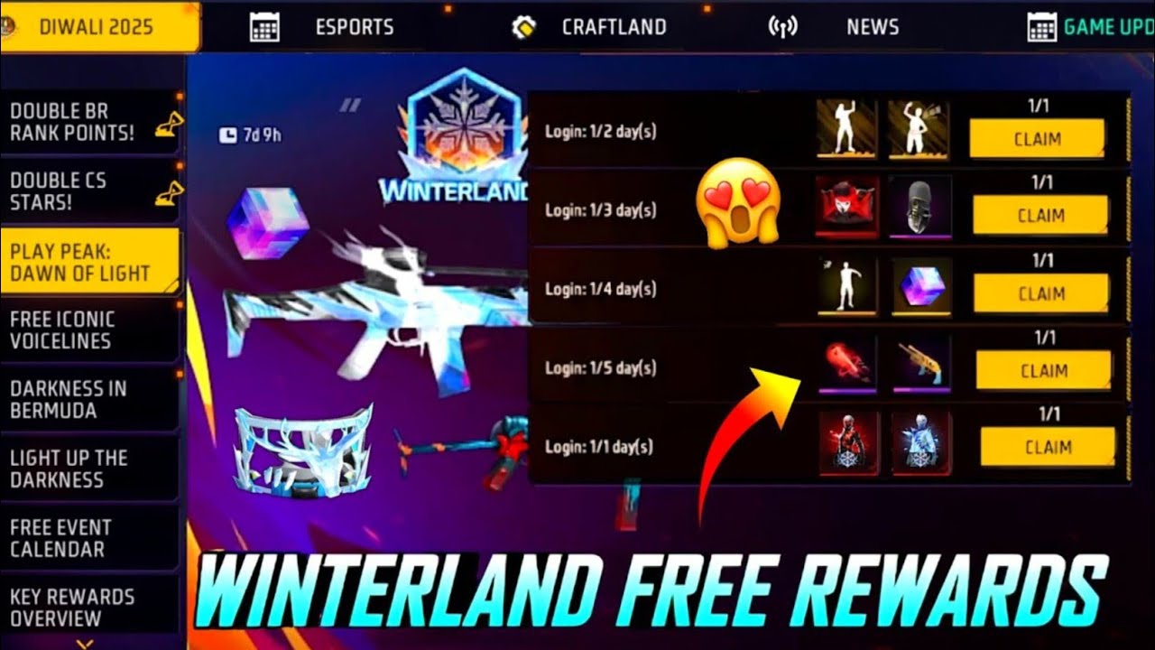 WINTER LAND EVENT കണ്ടോ 😍| DIGI MON COLLAB EVENT REWARDS| NEW EVENTS FREEFIRE MALAYALAM |NEW UPDATES