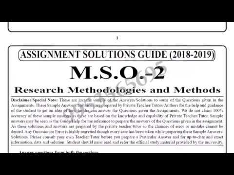 ignou mso 2 solved assignment