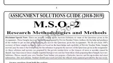 IGNOU MSO-2 solved assignment 2018-19