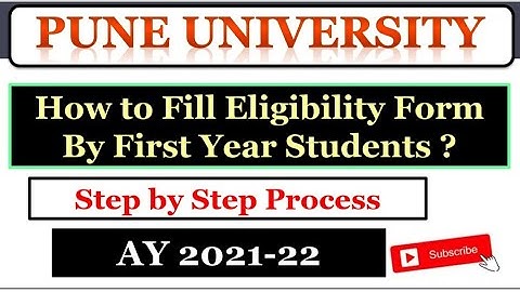 How to Fill Eligibility Form by First Year Students? | Pune University
