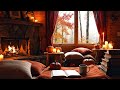 Cozy Autumn Cabin Fireplace Ambience with Crackling Fire and Warm Candlelight for Deep Sleep