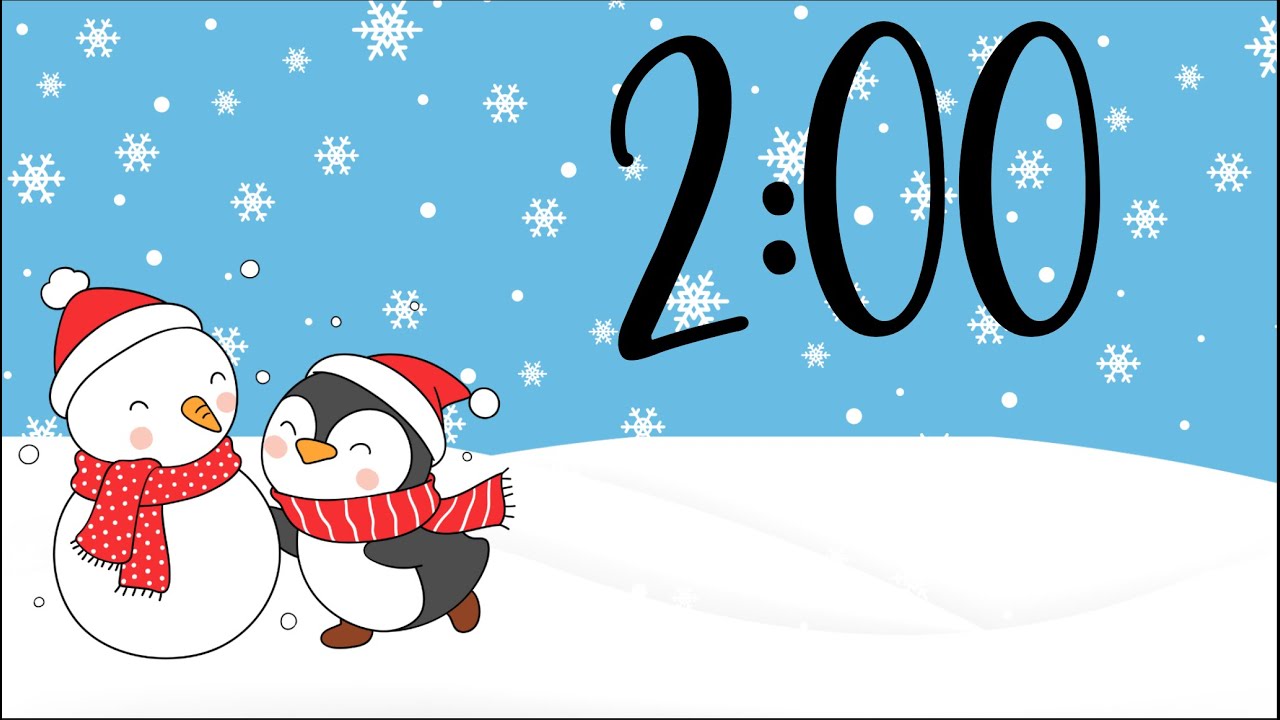 2 Minute Penguin and Snowman Timer (Playful Synth Bells at End)