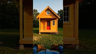 Built a Wooden House by Hand in One Timelapse 🏡 #pov #timelapse #woodworking #building #construction