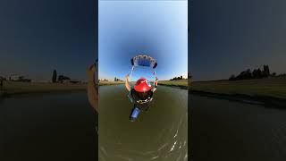 Parachutist Manages to Correct His Landing Angle Last Second