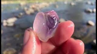 Find natural gemstone in river ,Amethyst crystal quartz part 497