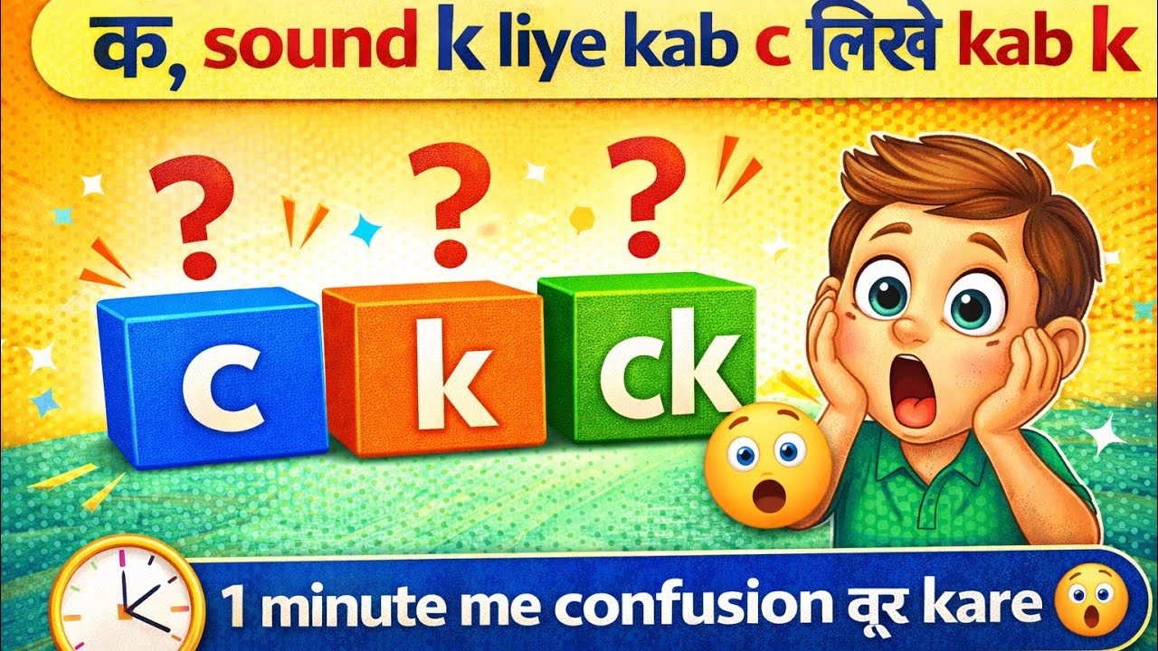 LECTURE - 1 | 👉 C vs K Rule 😲 | कब C और कब K? | Easy Phonics Trick for Kids (Part-1)