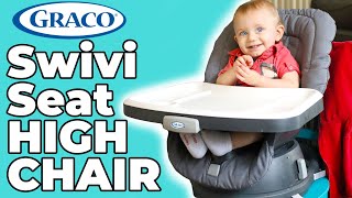 Graco Swivi Seat 3-in-1 Booster High Chair - Space Saving, Reclining, and Swiveling Baby Essential