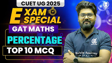 Cuet  GAT Quantitative Aptitude chapter wise MCQ | Percentage Top 10 MCQ | cuet mock test 2025 free