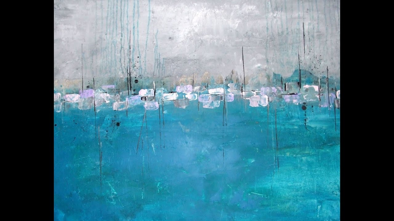 Painting acrylics collage acrylmalerei malen lernen abstrakt ...