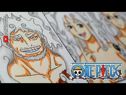 Drawing Straw Hats Pirates as Sun God Nika - Luffy GEAR 5 - how to draw anime one piece characters