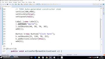 7 Java AWT program to change label on button click