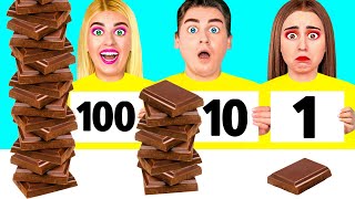 100 طبقة من تحدي الشوكولاتة