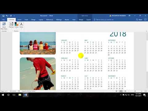 สร้างคำในปฏิทินโดยอัตโนมัติ |  Excel 2016