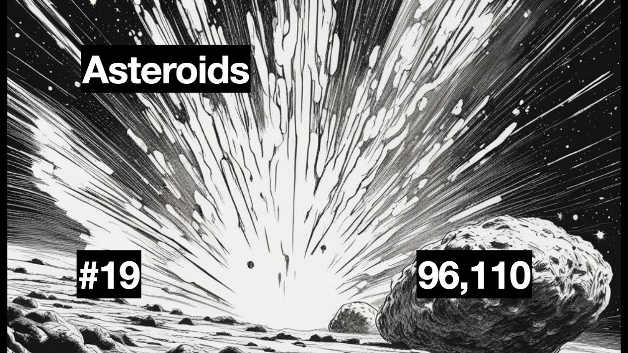 Asteroids 19 (Atari coin-op video game playthrough with Lua scoreboard, 96110)