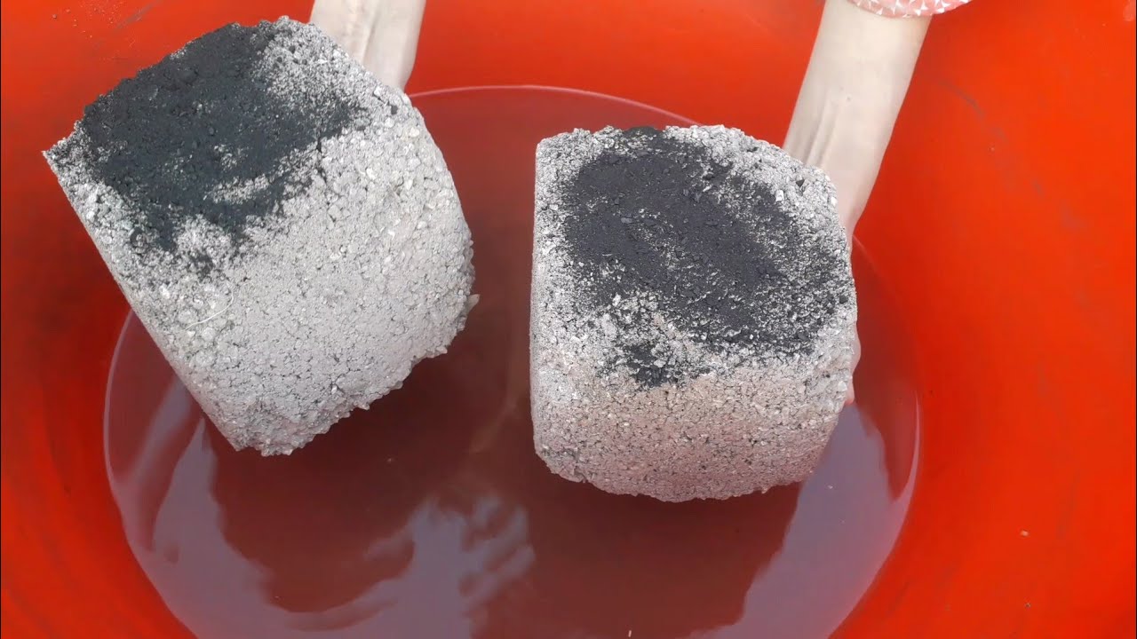 New charcoal charment white grainy texture floor crumbling+Crumbling in water 💦💦