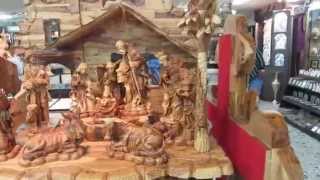 That manger (Jesus' Nativity) scene - made of olive wood