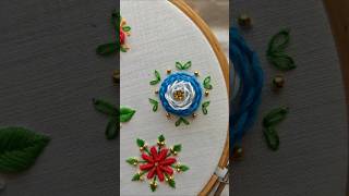 #handembroidery tutorial for beginners #loop stitch #easy flower embroidery #shorts