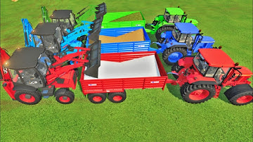 "SHOWDOWN: JCB Backhoe Loader VS . Tractor Load Trolley - EPIC Battle in FARMING SIMULATOR 22