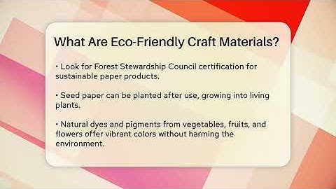 What Are Eco-Friendly Craft Materials? | The Upcycle Lab